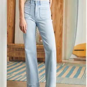 Faherty Stretch Terry Patch Pocket Pant Clearlake wash jeans